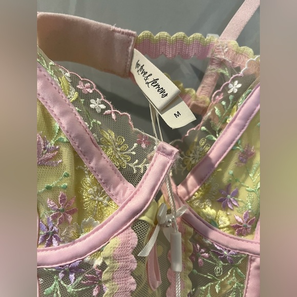 For Love And Lemons Yellow and Pink Floral Bra - Picture 3 of 4